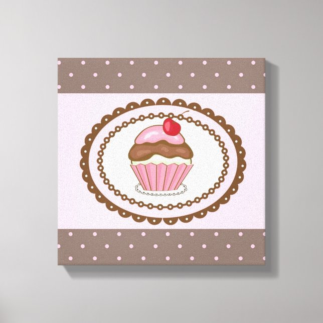 Toile Carte d'anniversaire avec cupcake (Recto)