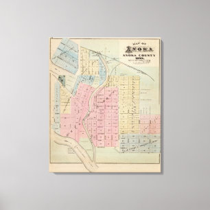 Toile Carte d'Anoka, comté d'Anoka, Minnesota