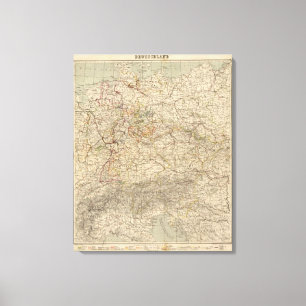 Toile Carte d'atlas de l'Allemagne