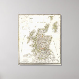 Toile Carte d'atlas de l'Ecosse