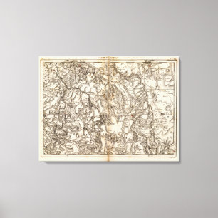 Toile Carte d'atlas de Morvan