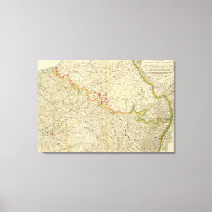 Toile Carte d'atlas de N France