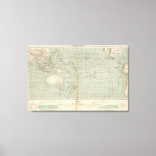 Toile Carte d'atlas d'Océanie