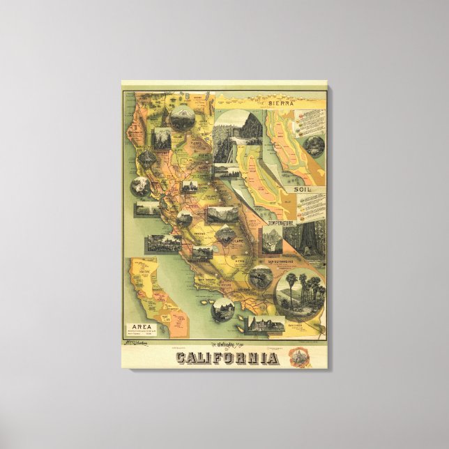 Toile Carte de Californie (Recto)