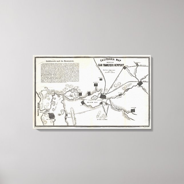Toile Carte de Californie (Recto)