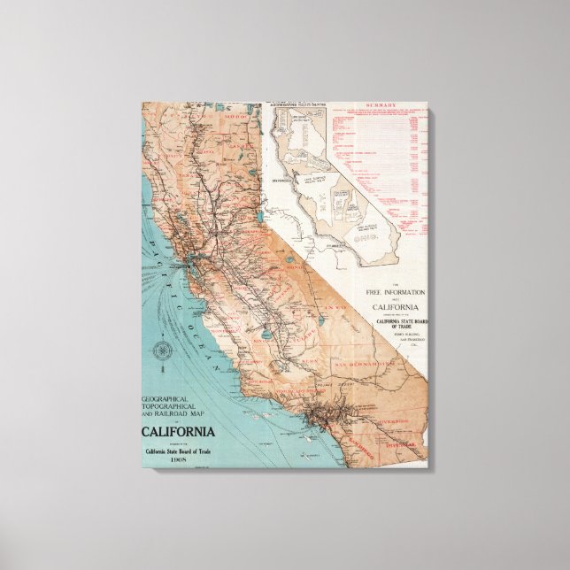 Toile Carte de Californie 2 (Recto)