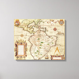 Toile Carte de central et de l'Amérique du Sud