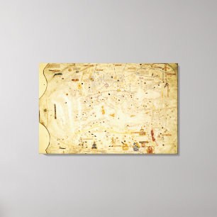 Toile Carte de Charles V, carte de Mecia