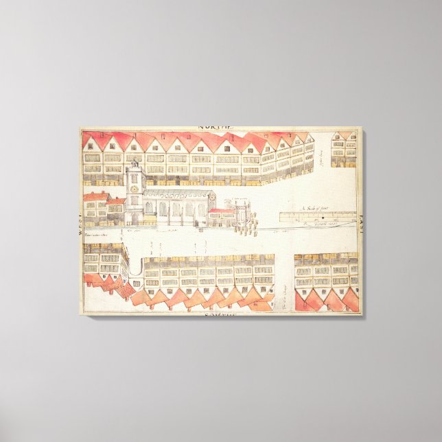 Toile Carte de Cheapside, Londres, 1585 (Recto)