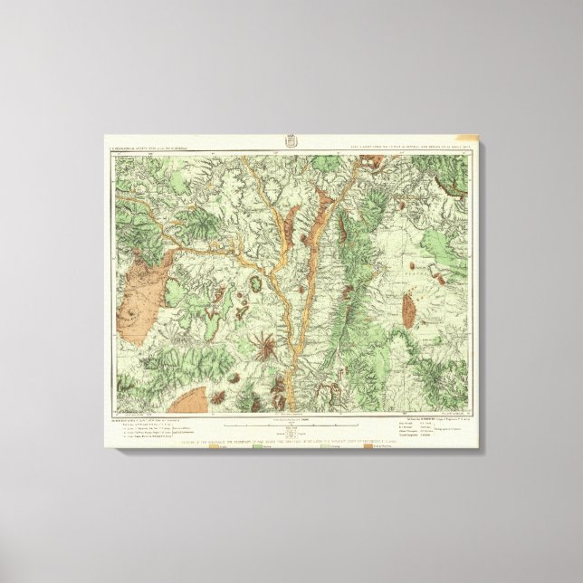 Toile Carte de classification des terres du Nouveau-Mexi (Recto)