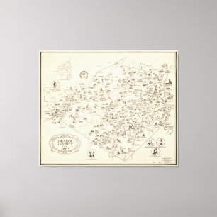 Toile Carte de Comté d'Orange, New York avant 1810