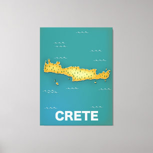 Toile Carte de Crète affiche de voyage