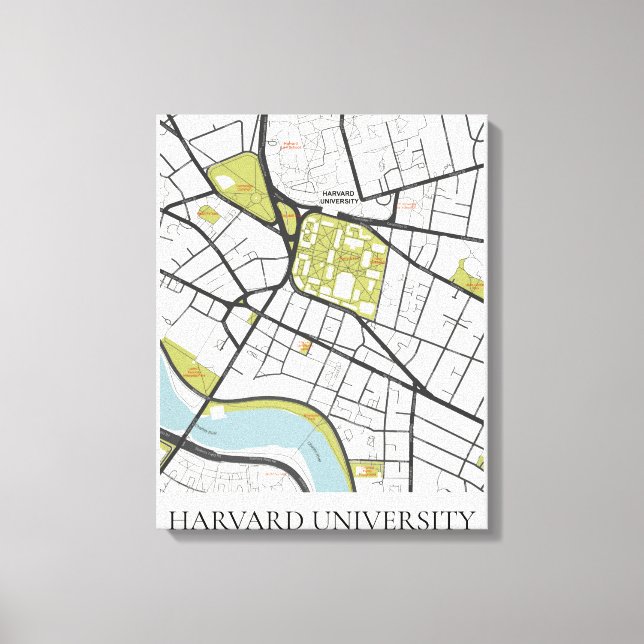 TOILE CARTE DE DÉTAIL DES MASSACHUSETTS DE L'UNIVERSITÉ  (Recto)