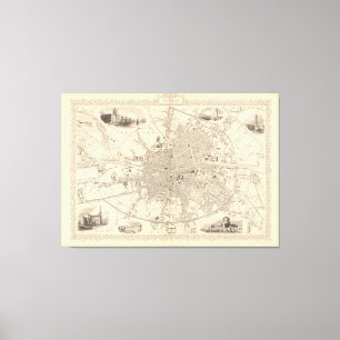 Toile Carte de Dublin, Irlande