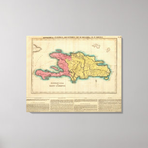 Toile Carte de Hispaniola, ou St Domingo