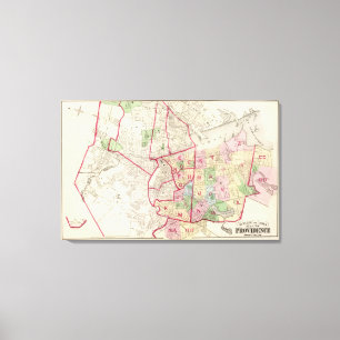 Toile Carte de Johnston Île de Rhode
