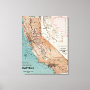 Toile Carte de la Californie 2