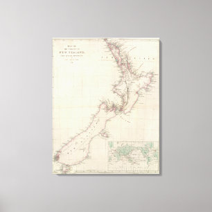 Toile Carte de la colonie de la Nouvelle Zélande