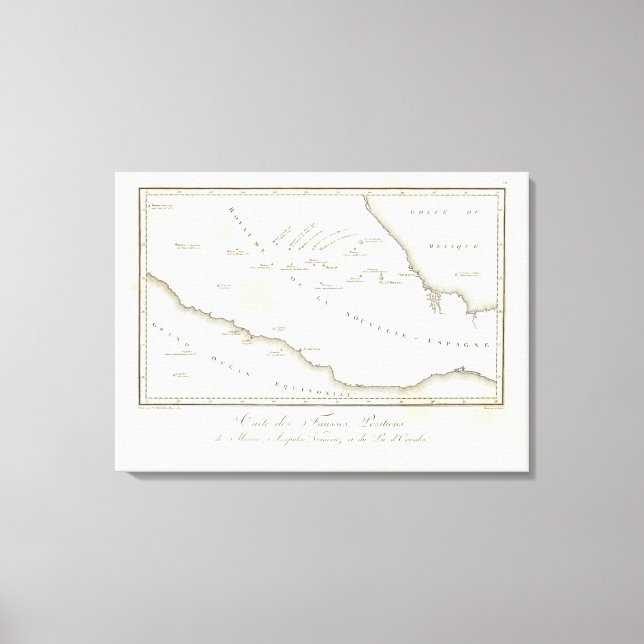 Toile Carte de la fausse position au Mexique (Recto)