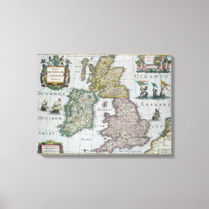 Toile Carte de la Grande-Bretagne, 1631
