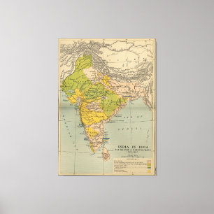Toile Carte de la guerre de l'Inde vintage Maratha et My