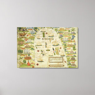 Toile Carte de la mer de la Chine, télécopie des 'atla