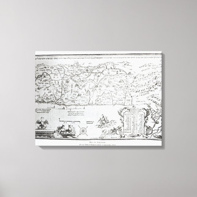 Toile Carte de la Palestine, d'une Pâque Haggadah (Recto)