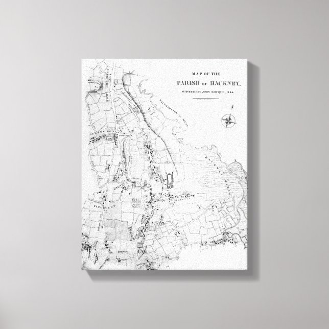 Toile Carte de la paroisse de Hackney (Recto)