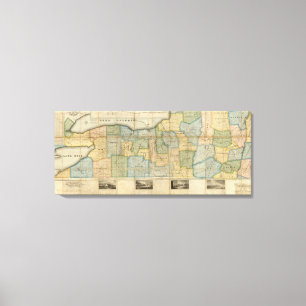 Toile Carte de la partie occidentale de l'État de New Yo