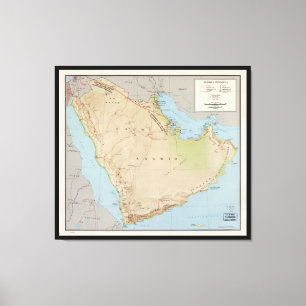 Toile Carte de la péninsule Arabe (1969)