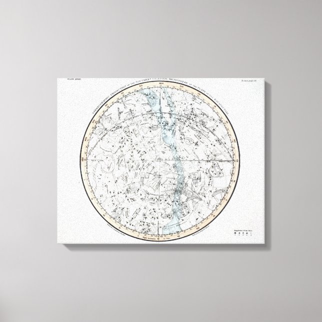 Toile Carte de la plaque XXVIII de l'hémisphère Sud (Recto)