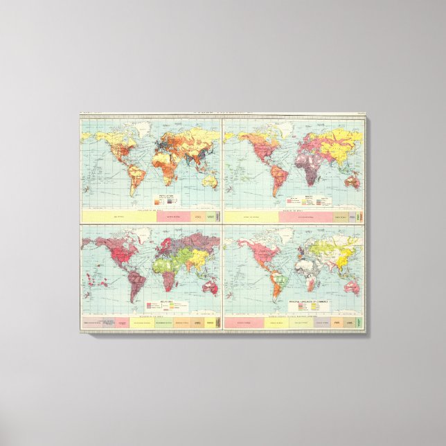 Toile Carte de la population mondiale (Recto)