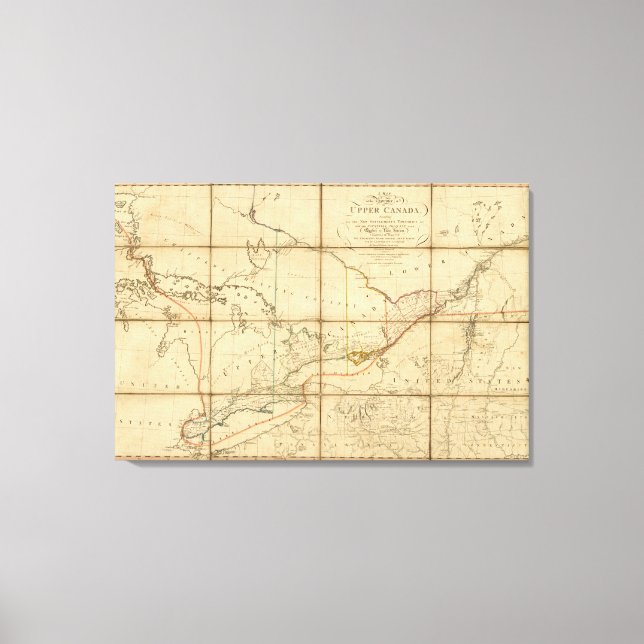Toile Carte de la province du Haut-Canada (Recto)