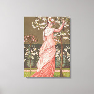 Toile Carte de la Saint-Valentin florale antique, époque