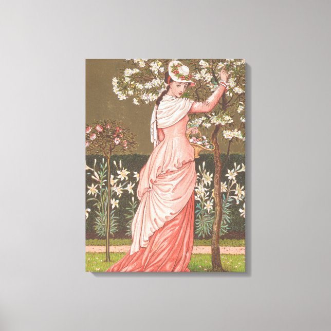 Toile Carte de la Saint-Valentin florale antique, époque (Recto)