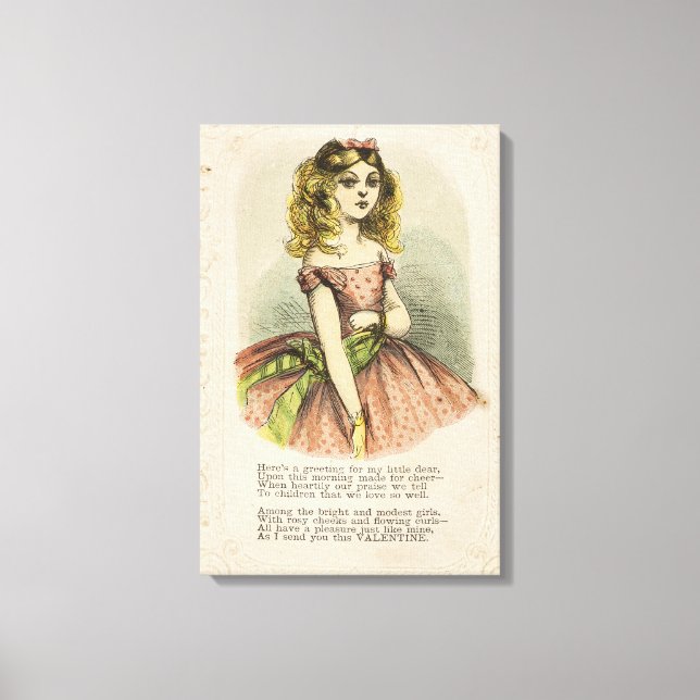 Toile Carte de la Saint-Valentin romantique rétro, 19e s (Recto)