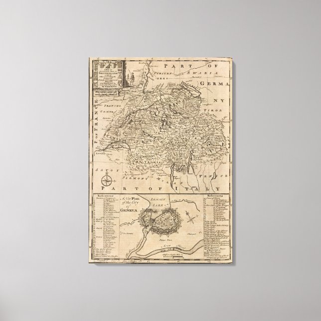 Toile Carte de la Suisse (Recto)