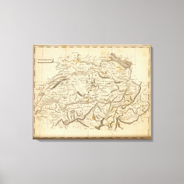 Toile Carte de la Suisse par Arrowsmith (Recto)