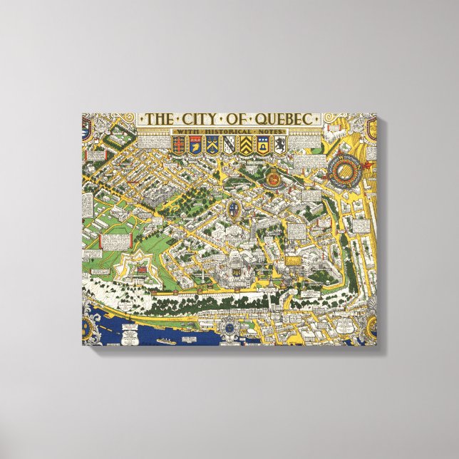 Toile Carte de la ville de Québec (Recto)