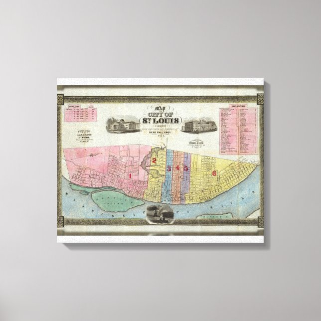 Toile Carte de la ville de Saint-Louis (Recto)