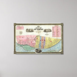 Toile Carte de la ville de St Louis