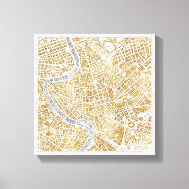 Toile Carte De La Ville Dorée De Rome (Recto)