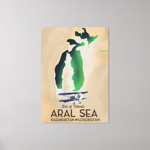 Toile Carte de l'affiche Aral Sea Travel