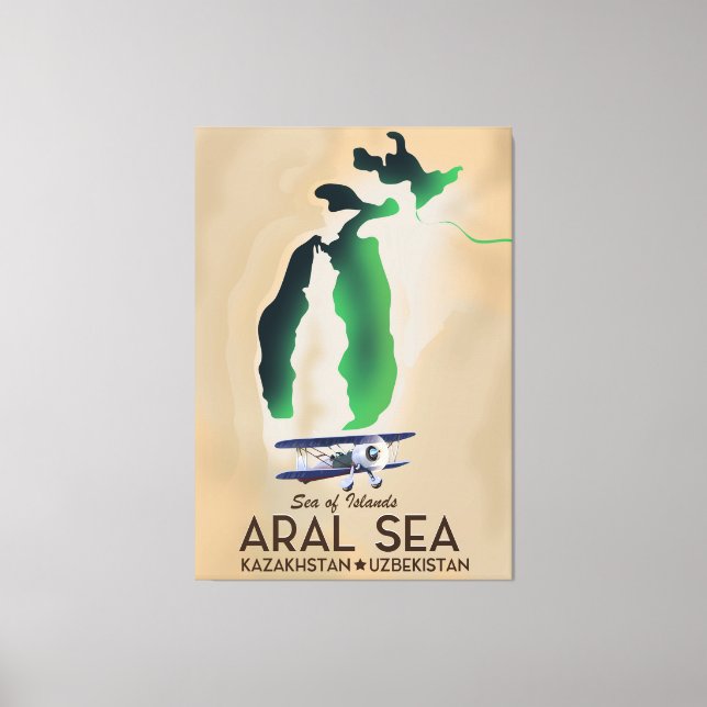 Toile Carte de l'affiche Aral Sea Travel (Recto)