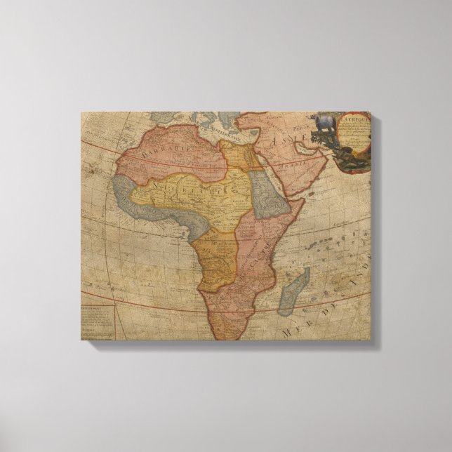 Toile Carte de l'Afrique | 1700 2 (Recto)