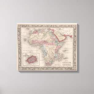 Toile Carte de l'Afrique avec Sainte-Hélène