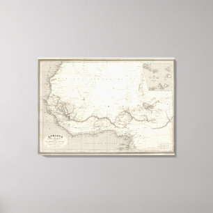 Toile Carte de l'Afrique de l'ouest
