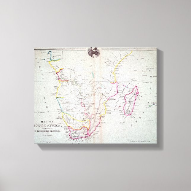 Toile Carte de l'Afrique du Sud illustrant (Recto)