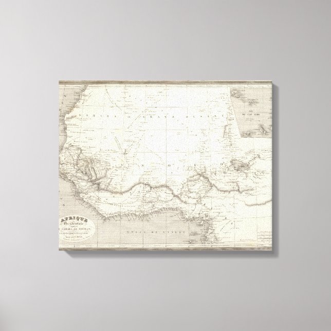 Toile Carte de l'Afrique occidentale (Recto)