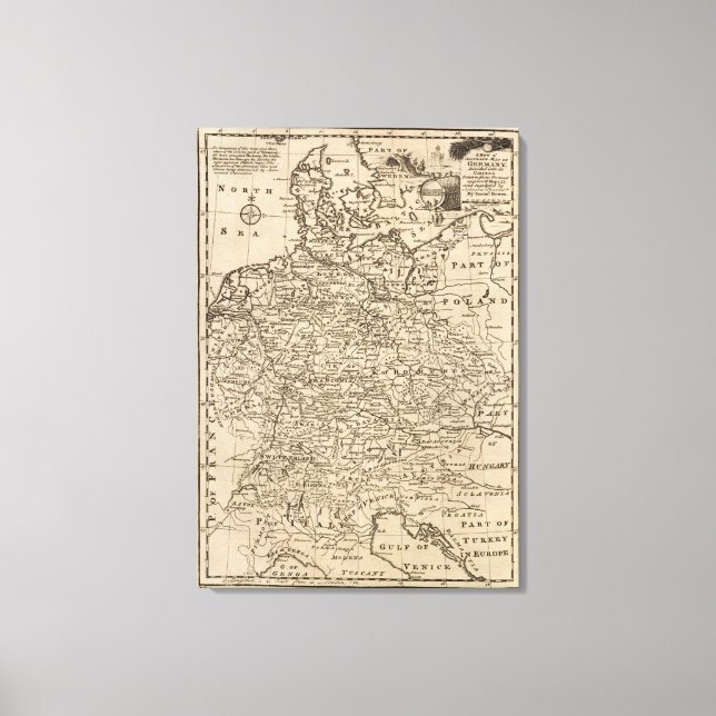 Toile Carte de l'Allemagne (Recto)